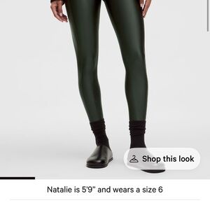 Lululemon green satin shine Leggings